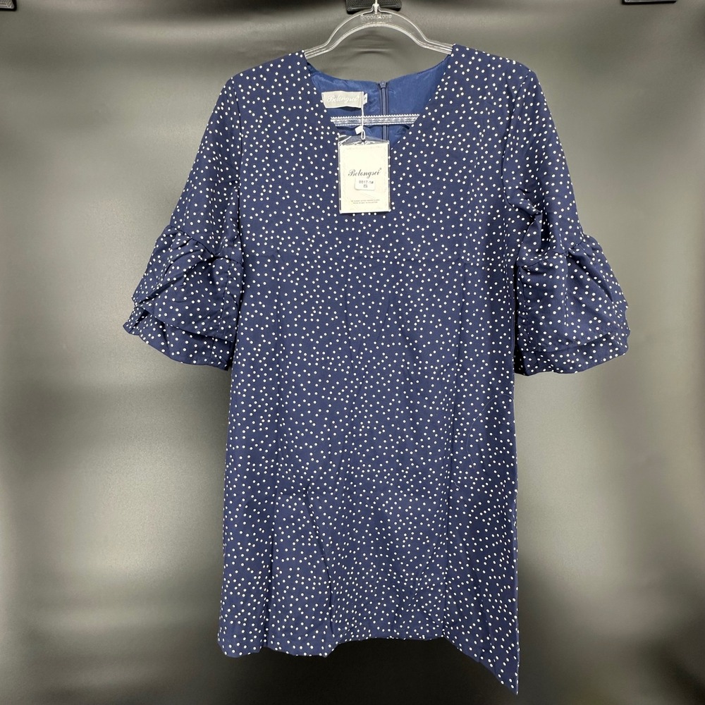 Women's Dress Sweet & Cute V-Neck Bell Sleeve Shift Dress‎ Mini Dress Sz small
